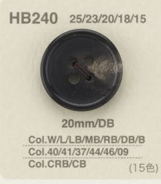 HB240 本水牛製 表穴4つ穴ボタン アイリス