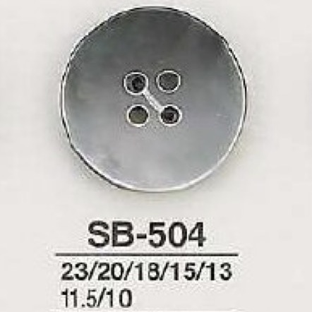 SB504 黒蝶貝製 表穴4つ穴ボタン アイリス