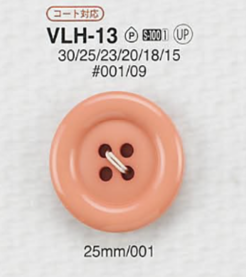 VLH13 ポリエステル樹脂製 表穴4つ穴ボタン アイリス