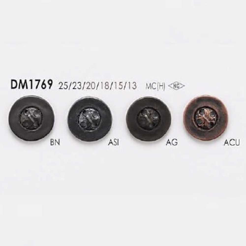 DM1769 ハイメタル製 表穴4つ穴ボタン アイリス