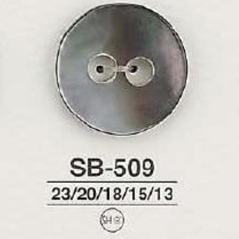 SB509 黒蝶貝製 表穴2つ穴ボタン アイリス