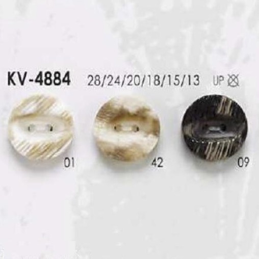 KV4884 ポリエステル樹脂製 表穴2つ穴ボタン アイリス