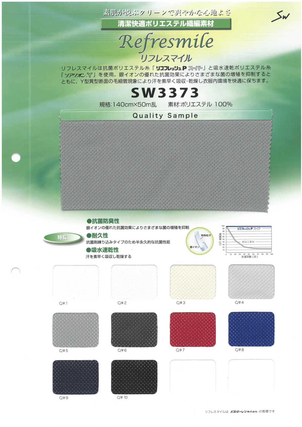 SW3373 抗菌吸水速乾ニット[生地] 三和繊維