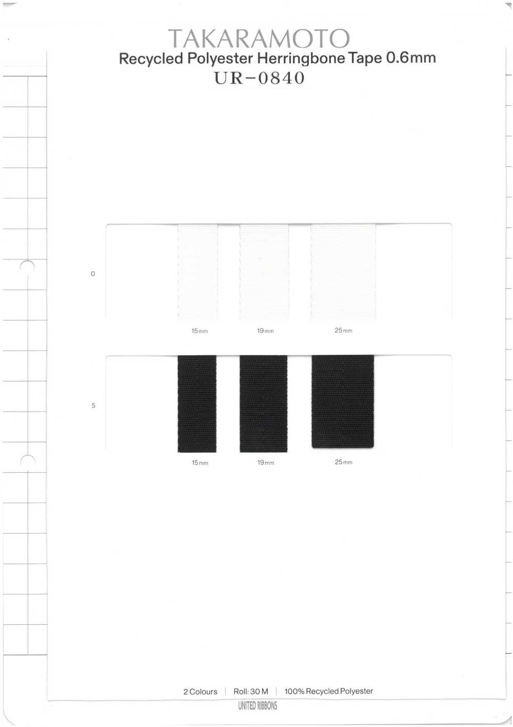 UR-0840-SAMPLE UR-0840 サンプル帳 ユナイテッドリボン