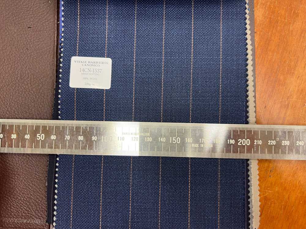 14CN-1537 CANONICO MESH SUITING ネイビー ストライプ[生地] CANONICO