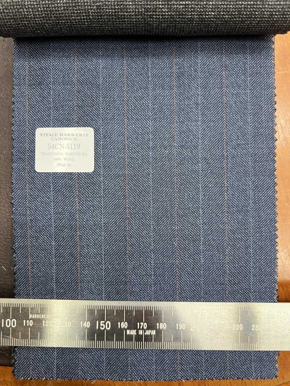 54CN5119 CANONICO TRADITIONAL WORSTED 21μ オルタネイトストライプ ブルー[生地] CANONICO