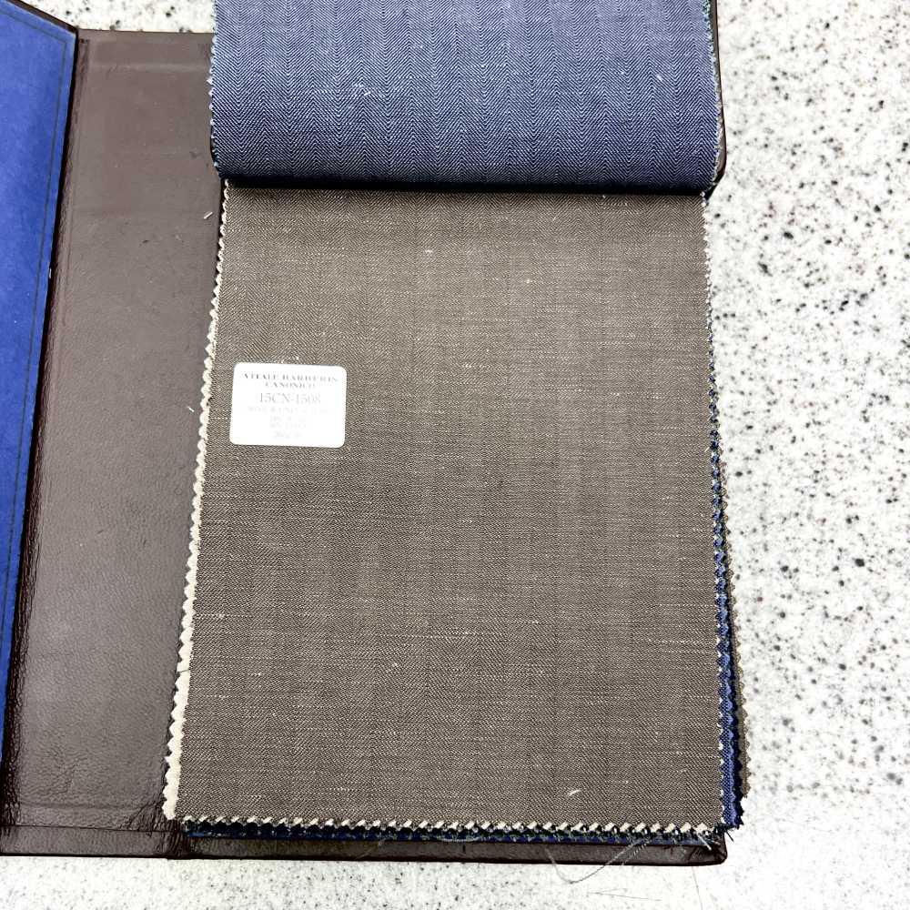 15CN1508 CANONICO カノニコ WOOL&LINEN SUITING 茶色 ヘリンボーン[生地] CANONICO