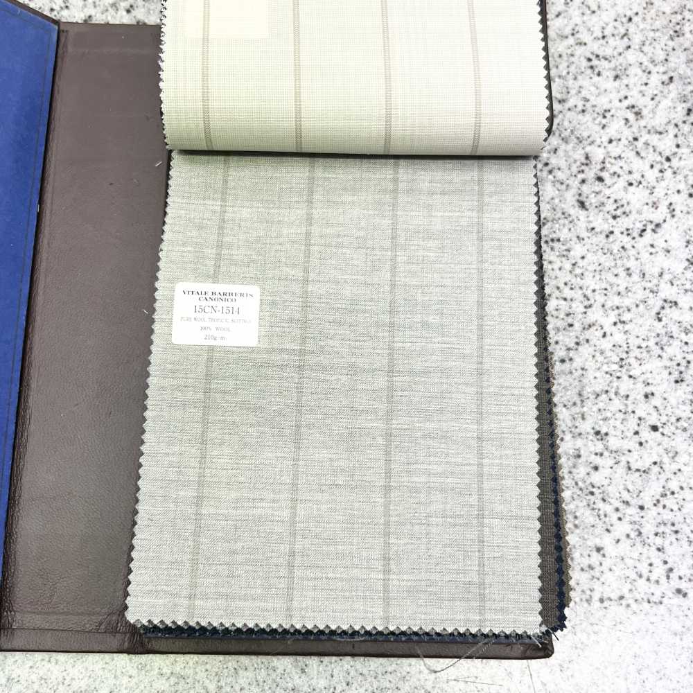 15CN1514 CANONICO カノニコ PURE WOOL TROPICAL SUITINGS ペンシルストライプ グレー[生地] CANONICO