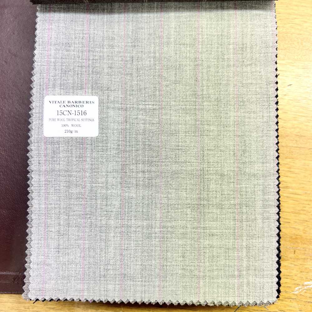 15CN1516 CANONICO カノニコ PURE WOOL TROPICAL SUITINGS グレー ペンシルストライプ[生地] CANONICO