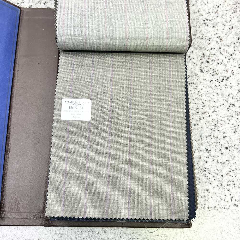 15CN1517 CANONICO カノニコ PURE WOOL TROPICAL SUITINGS グレー ペンシルストライプ[生地] CANONICO