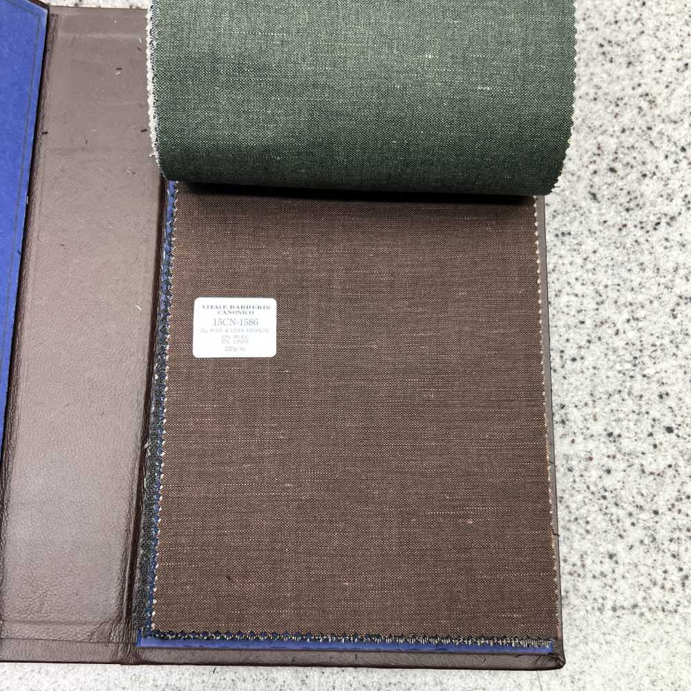 15CN1586 CANONIC カノニコ 21μ WOOL&LINEN TROPICAL 無地 茶色[生地] CANONICO