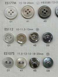 ES112 DAIYA BUTTONS 2ツ穴 ゴールド縁 貝調ポリエステルボタン 大阪プラスチック工業(DAIYA BUTTON) サブ画像