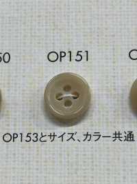 OP151 ポリエステル樹脂製 フチあり 4つ穴ボタン 大阪プラスチック工業(DAIYA BUTTON) サブ画像