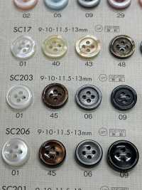 SC203 DAIYA BUTTONS 耐衝撃HYPER DURABLE""シリーズ 貝調ポリエステルボタン"" 大阪プラスチック工業(DAIYA BUTTON) サブ画像