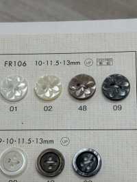 FR106 DAIYA BUTTONS 貝調ポリエステルボタン(花模様) 大阪プラスチック工業(DAIYA BUTTON) サブ画像