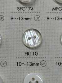 FR110 DAIYA BUTTONS 二つ穴クリアボタン(筋模様) 大阪プラスチック工業(DAIYA BUTTON) サブ画像