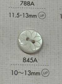 845A DAIYA BUTTONS 平型二つ穴ポリエステルボタン(花模様) 大阪プラスチック工業(DAIYA BUTTON) サブ画像