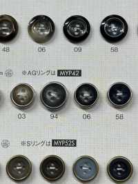 MYP42S 水牛調 シルバー 4つ穴 ポリエステル ボタン 大阪プラスチック工業(DAIYA BUTTON) サブ画像