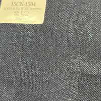 15CN1504 CANONICO LINEN&21μ WOOL SUITING 紺 ヘリンボーン[生地] CANONICO サブ画像