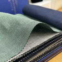 15CN1505 CANONICO LINEN&21μ WOOL SUITING 緑 ヘリンボーン[生地] CANONICO サブ画像