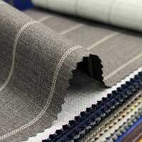 15CN1515 2025SS CANONICO カノニコ PURE WOOL TROPICAL SUITINGS 茶色 ペンシルストライプ[生地] CANONICO サブ画像