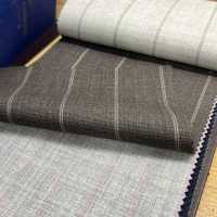 15CN1515 2025SS CANONICO カノニコ PURE WOOL TROPICAL SUITINGS 茶色 ペンシルストライプ[生地] CANONICO サブ画像