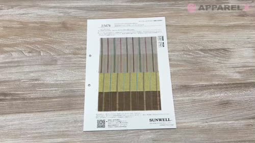 35476 先染30sコットン/リネンマルチストライプ[生地] SUNWELL